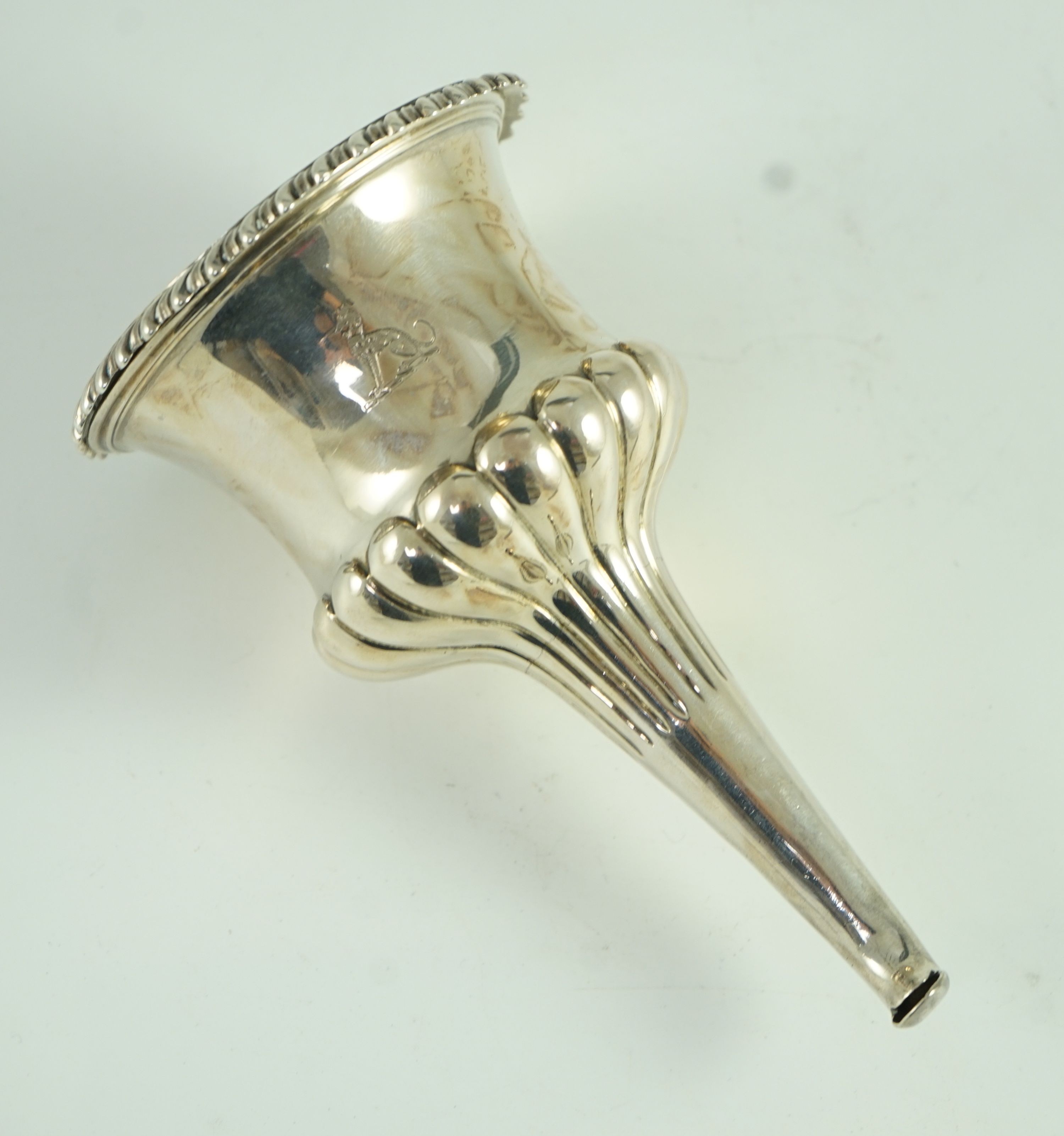 A late George IV silver wine funnel by Charles Fox II